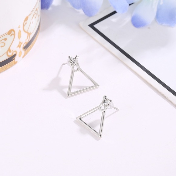 3/$30 Triangle Minimalist Geometric Drop Earrings - Picture 2 of 3